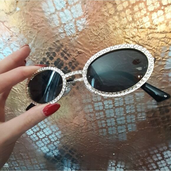 Zara Nwot Black and Gold Bejeweled Sunglasses - Picture 10 of 14